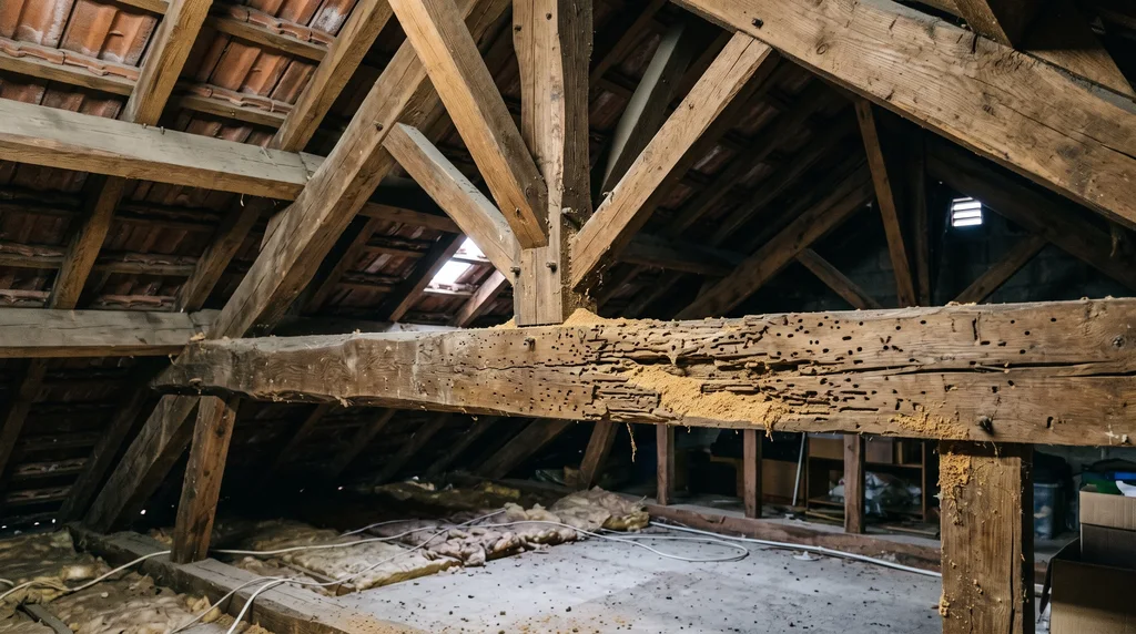 Bois de structure et charpente — sondage des bois — Termites à Nîmes