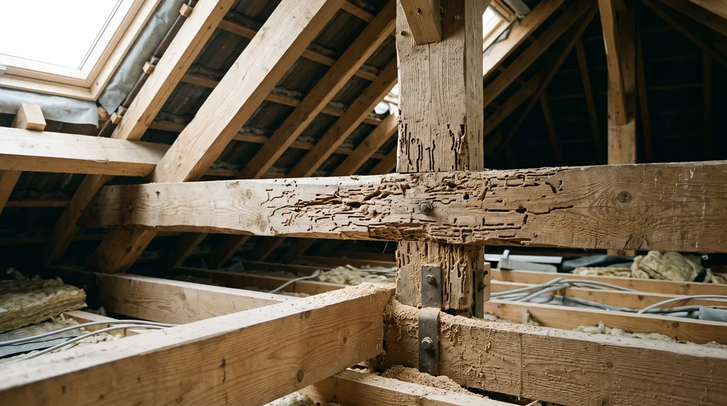 Bois de structure et charpente — sondage des bois — Termites à Nîmes